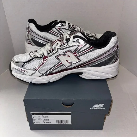 New Balance 740 White Red Silver Lifestyle Sneakers U740RD2 Mens 9.5 Womens 11 - Picture 5 of 6